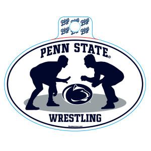 decal Penn State Wrestling with Athletic Logo and two wrestler silhouettes